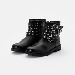 Friboo LEATHER BOOTIES - Cowboy-/Bikerstiefelette - Black, Kinder -Deutschland Friboo Verkaufs-Shop 94d007710ea94fc8b7c48257b91a2a92